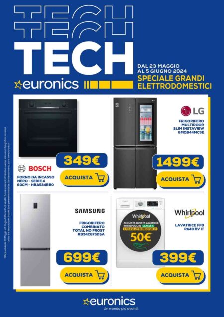 Volantino Euronics Grandi Elettrodomestici dal 23 maggio al 5 giugno 2024