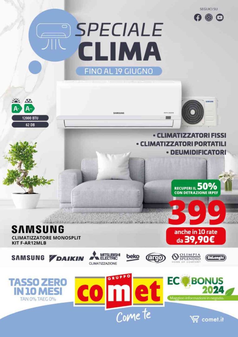 Volantino Comet Clima dal 7 al 19 giugno 2024