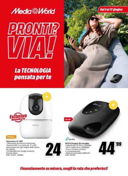Volantino Mediaworld Vacanza dal 5 al 17 giugno 2024