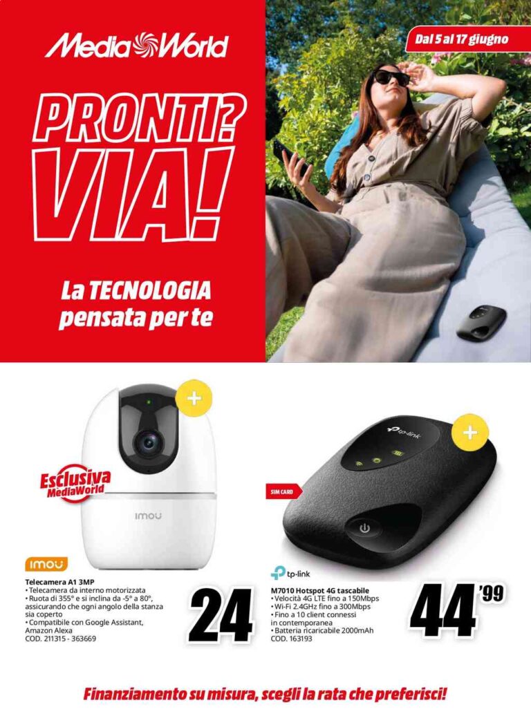 Volantino Mediaworld Vacanza dal 5 al 17 giugno 2024