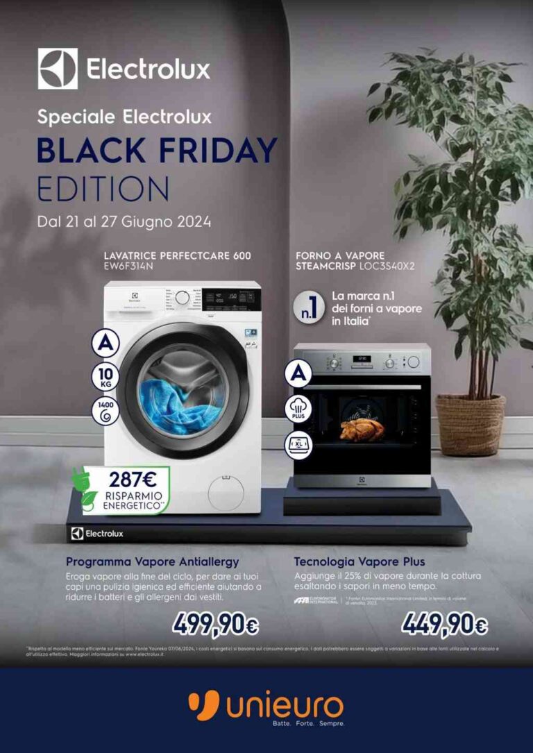 Volantino Unieuro Black Friday Edition fino al 27 giugno 2024