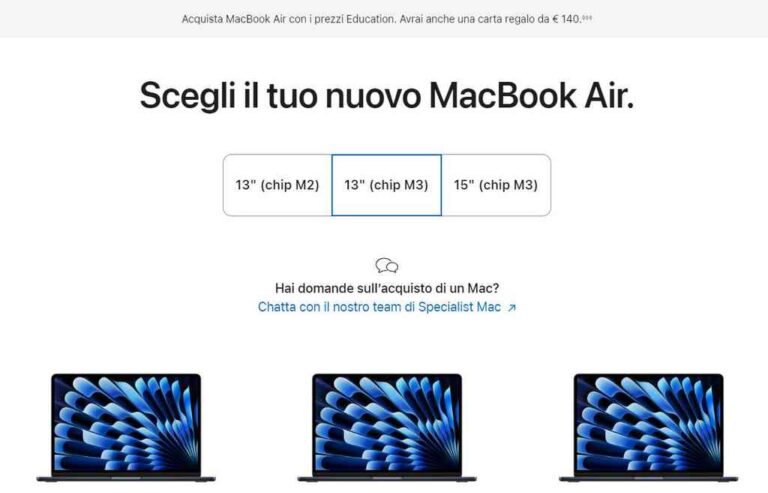 Education Apple: le proposte sul MacBook Air fino al 21 ottobre 2024