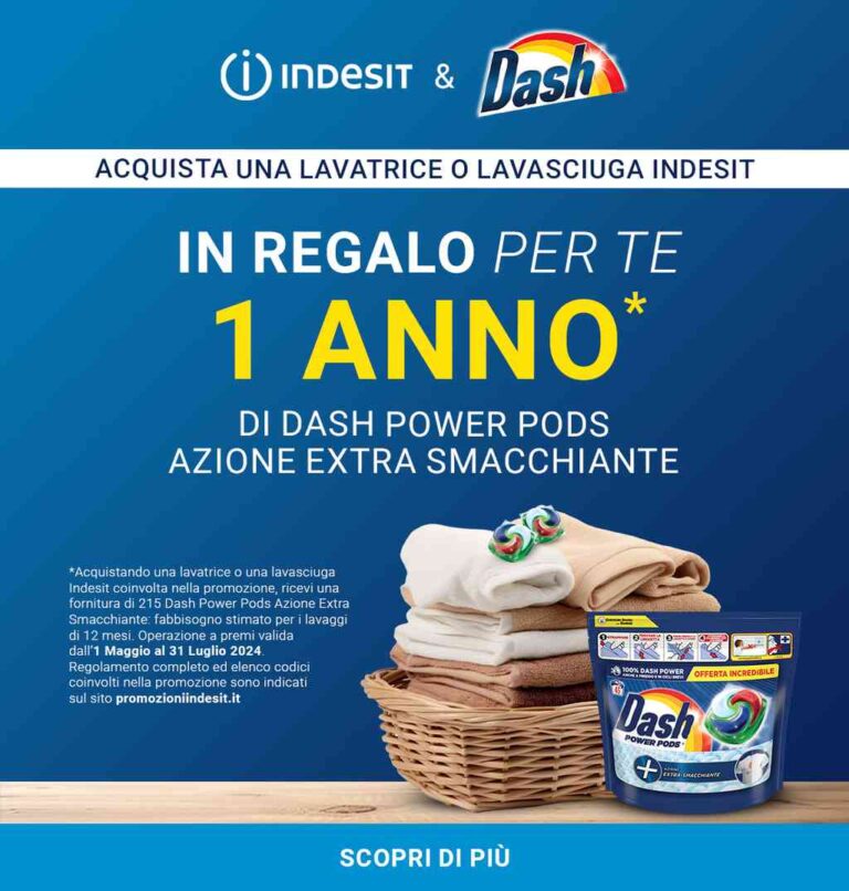 Indesit ti regala un anno di Dash