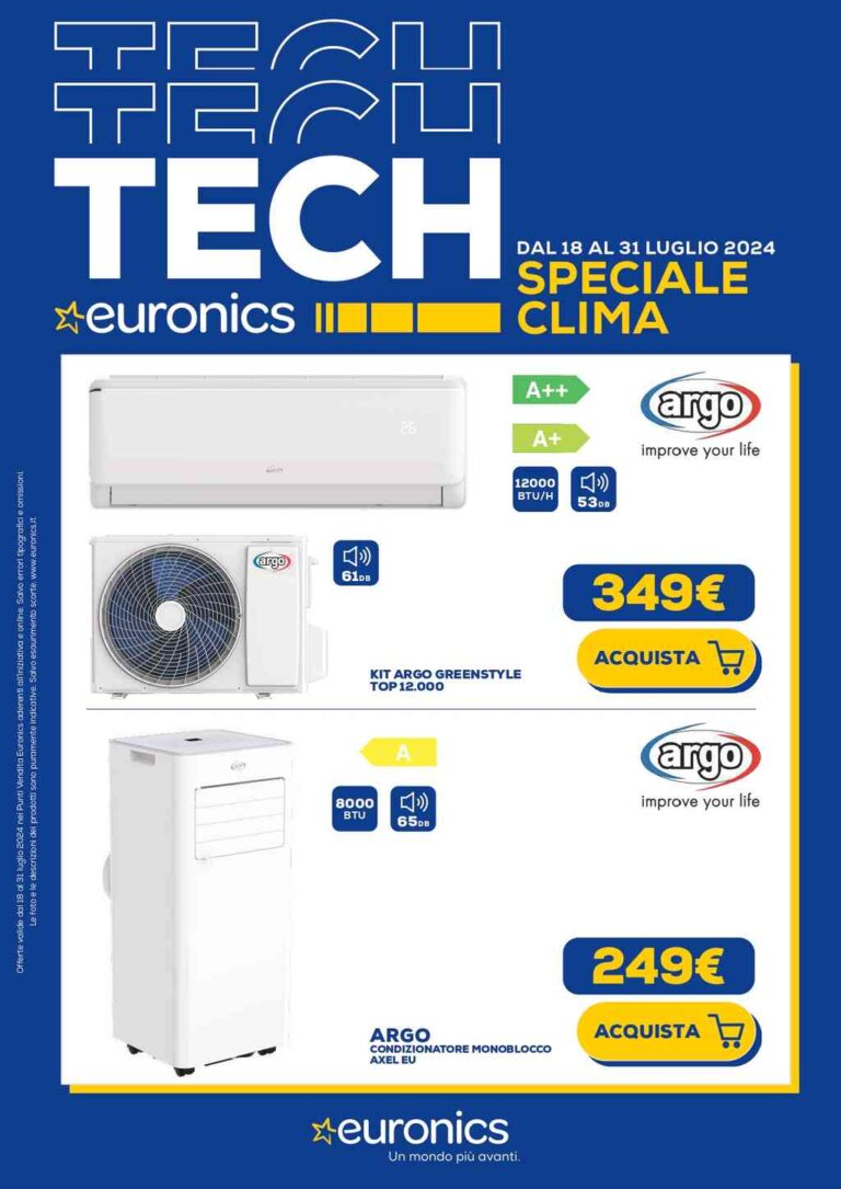 Volantino Euronics Clima dal 18 al 31 luglio 2024