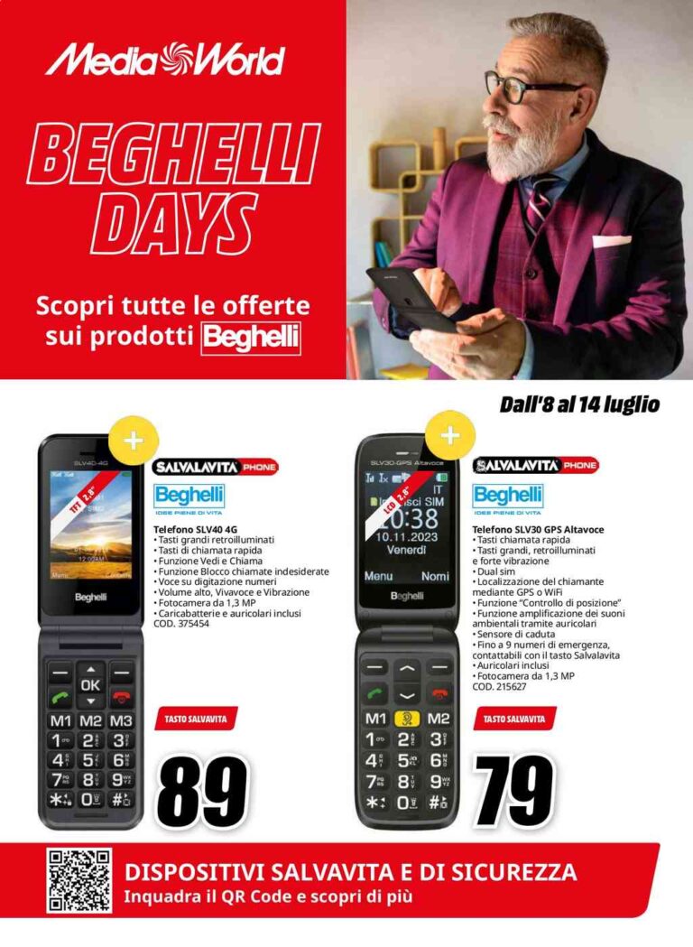 Volantino Mediaworld Beghelli dal 8 al 14 luglio 2024