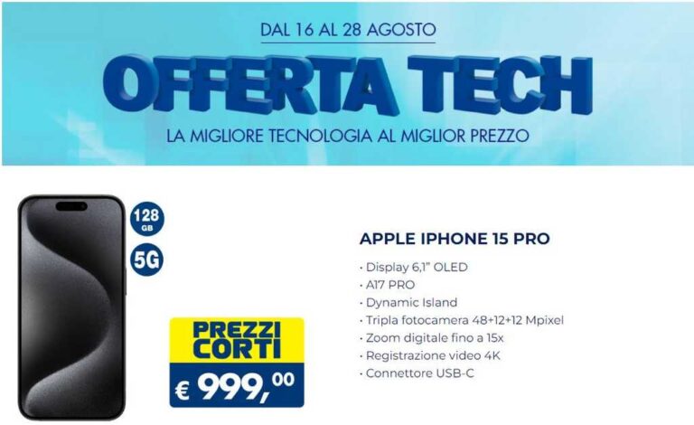 Esselunga Offerta Tech dal 16 al 28 agosto 2024