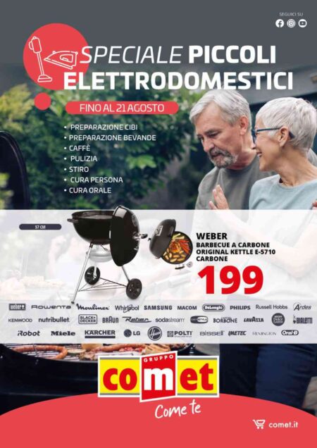 Volantino Comet Piccoli Elettrodomestici dal 1 al 21 agosto 2024