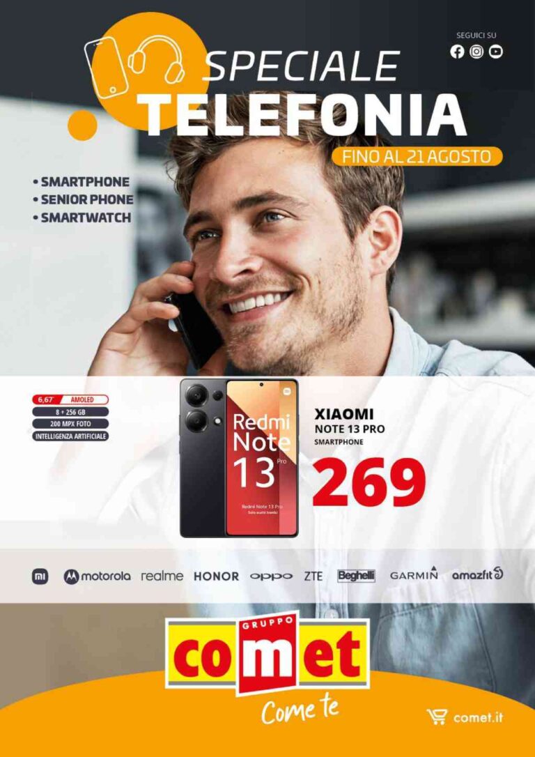 Volantino Comet Telefonia dal 1 al 21 agosto 2024