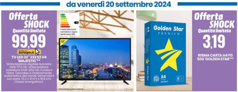 Volantino Eurospin batte Amazon: Offerta Shock per la TV Majestic