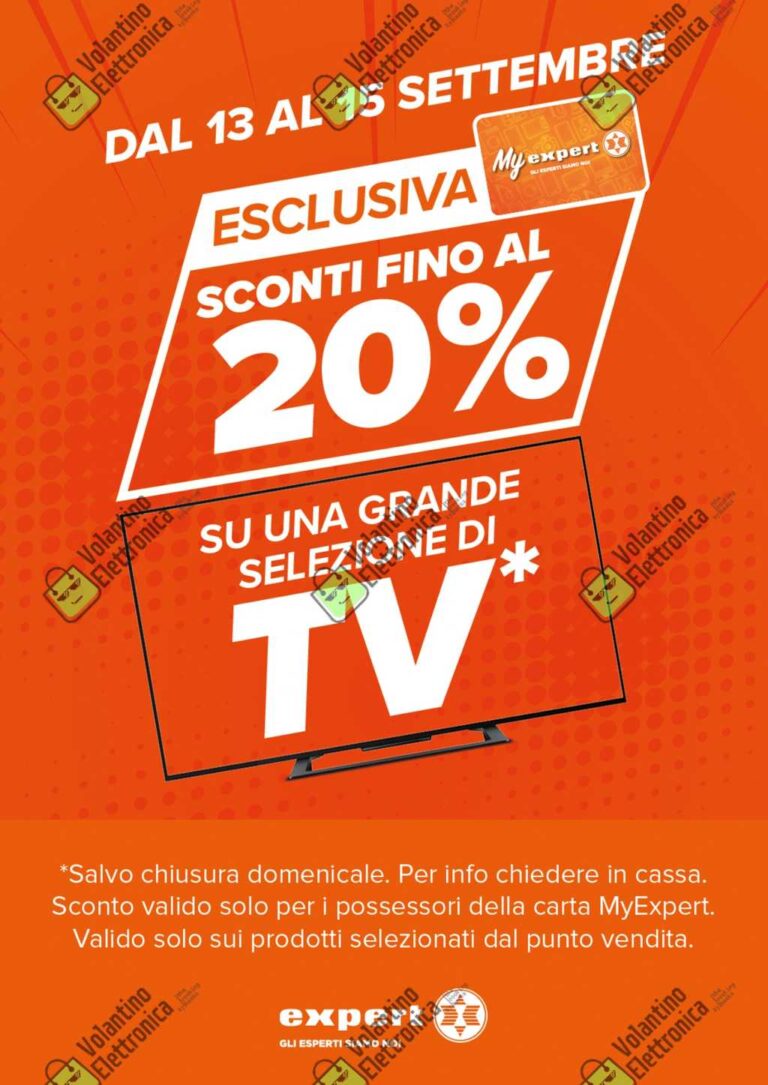 Offerta Esclusiva Expert: dal 13 al 15 settembre 2024