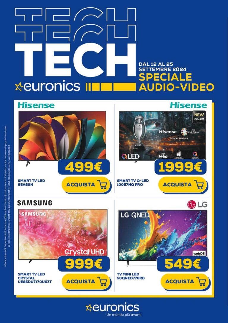 Volantino Euronics Audio Video dal 12 al 25 settembre 2024