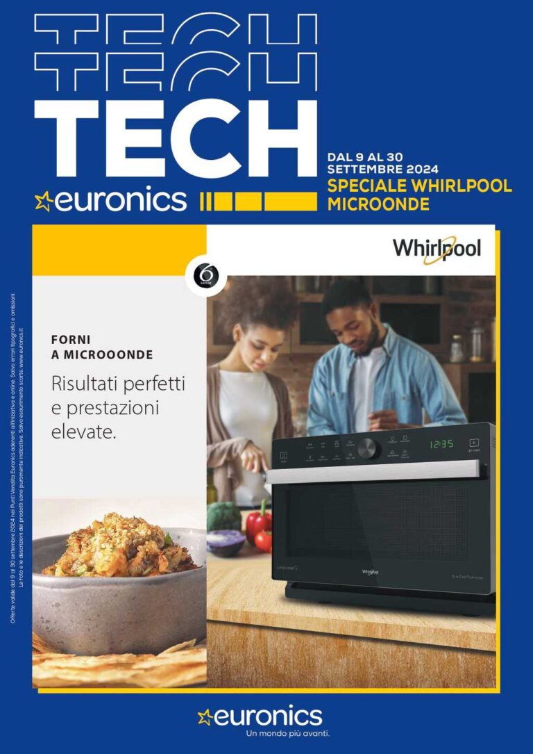 Volantino Euronics Whirlpool dal 9 al 30 settembre 2024