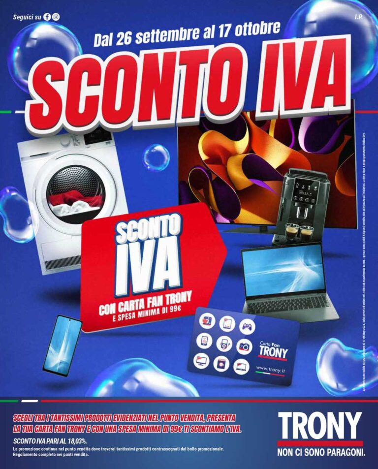 Volantino Trony dal 26 settembre al 17 ottobre 2024